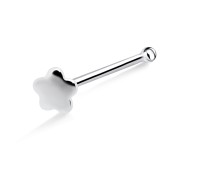 Smaller Flower Shaped Silver Bone Nose Stud NSKD-08s